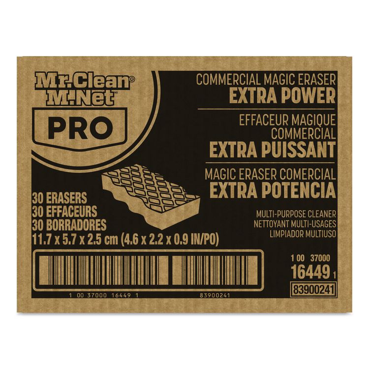 Magic Eraser Extra Durable, 4.6 x 2.4, 0.7" Thick, White, 30/Carton