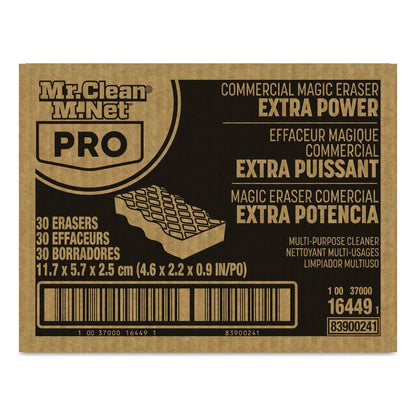 Magic Eraser Extra Durable, 4.6 x 2.4, 0.7" Thick, White, 30/Carton