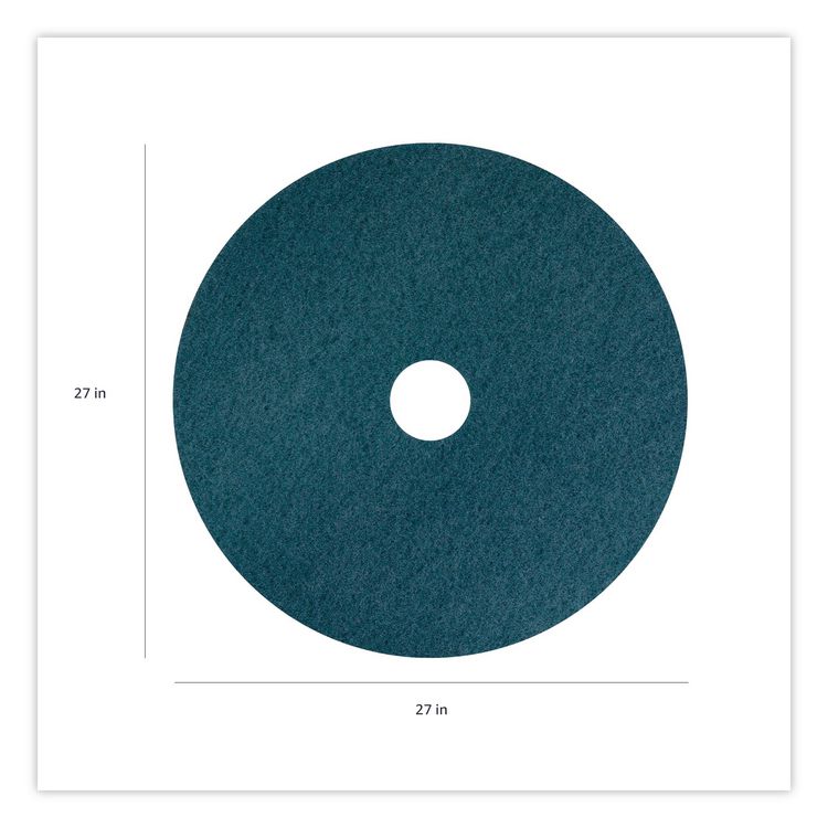 Aqua Burnishing Pads, 27" Diameter, Aqua, 5/Carton