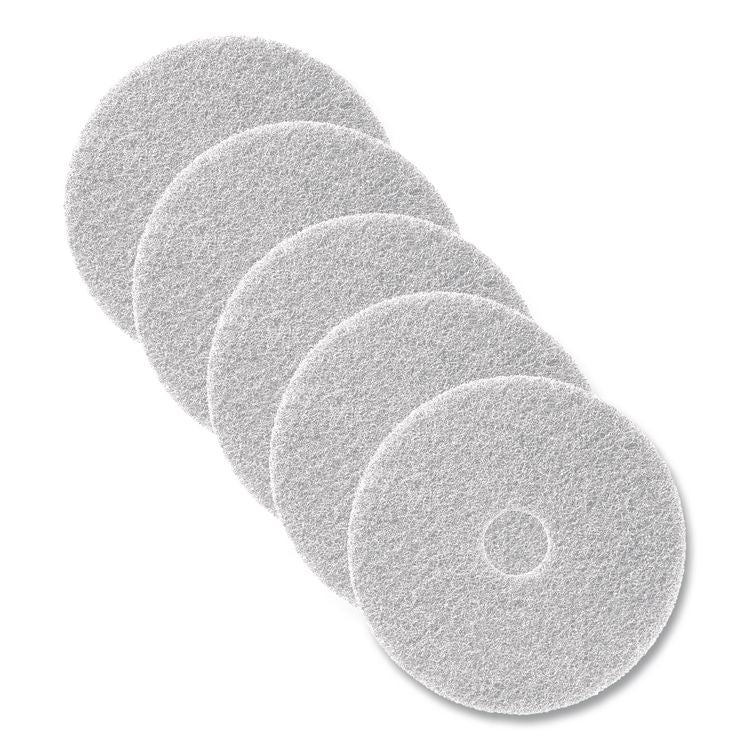 Polishing Pad, 19" Diameter, White, 5/Carton