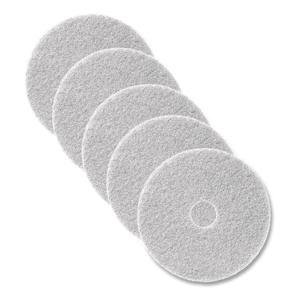 Polishing Pads, 17" Diameter, White, 5/Carton