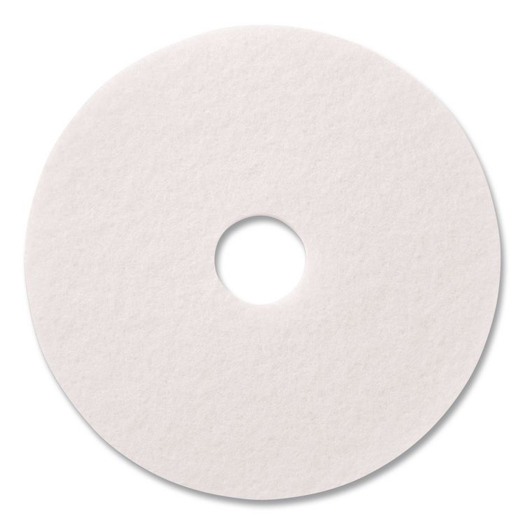 Polishing Pad, 19" Diameter, White, 5/Carton