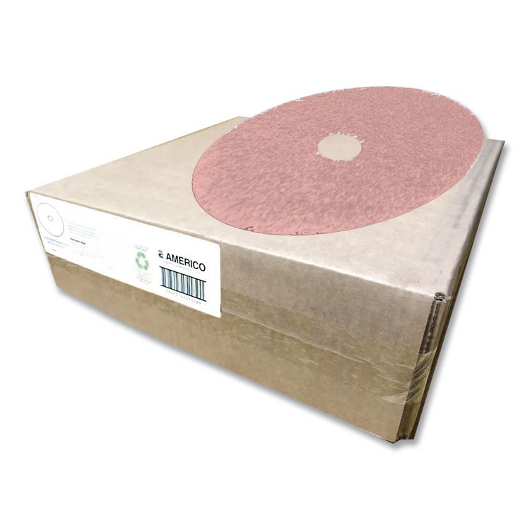 Remover Burnishing Pad, 27" Diameter, Pink, 2/Carton