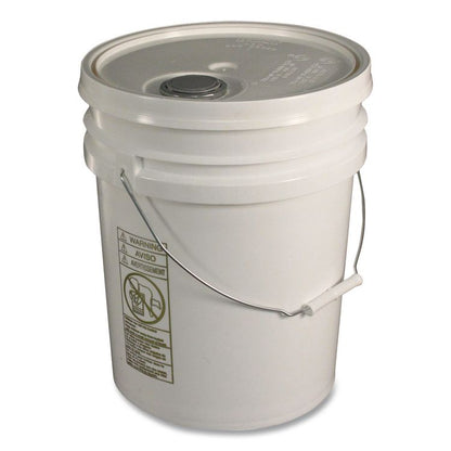 Utility Bucket with Lid, 5 gal, White, 5/Carton