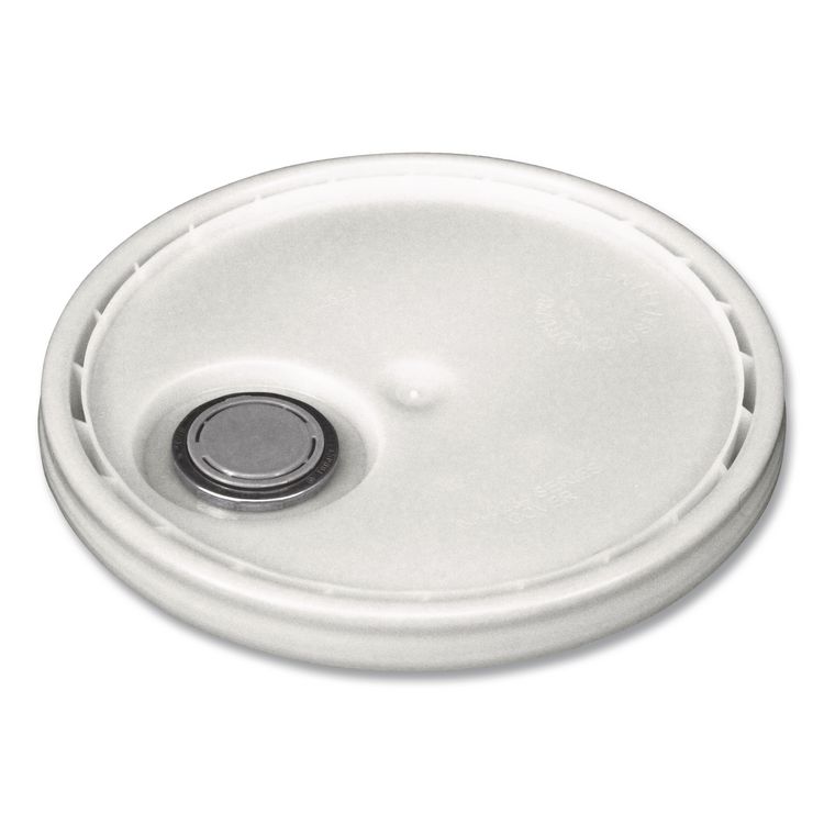Utility Bucket with Lid, 5 gal, White, 5/Carton