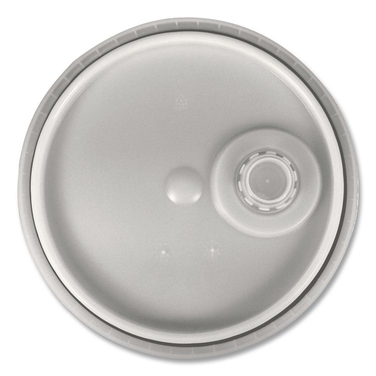 Utility Bucket with Lid, 5 gal, White, 5/Carton
