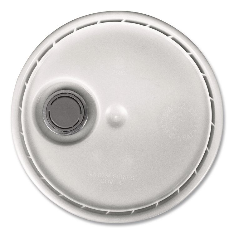 Utility Bucket with Lid, 5 gal, White, 5/Carton
