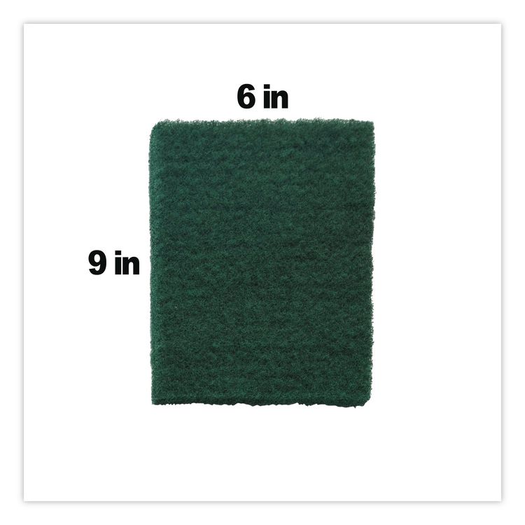 90-96 Medium Duty Hand Cleaning Pad, 6" x 9", Green, 60/Carton