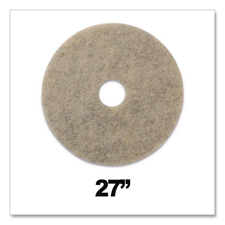 Porko Plus Burnishing Pads, 27" Diameter, Brown, 2/Carton