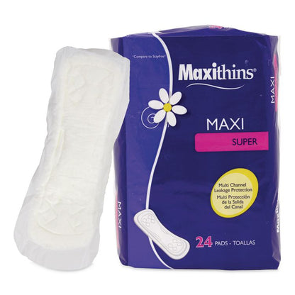 Super Maxi Pad, Super Absorbency, 22/Pack, 12 Packs/Carton