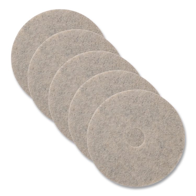 Combo Burnishing Pads, 19" Diameter, Tan, 5/Carton