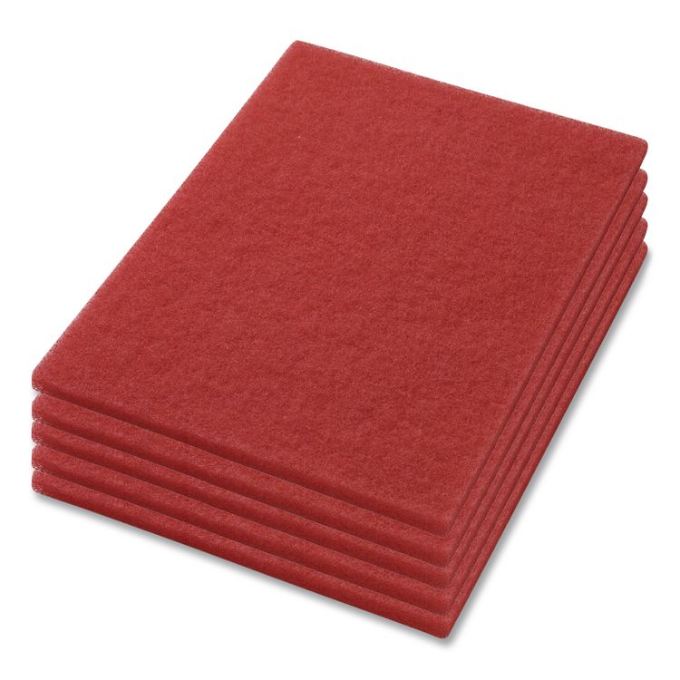Buffing Pads, 28 x 14, Red, 5/Carton