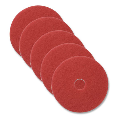 Buffing Pad, 13" Diameter, Red, 5/Carton