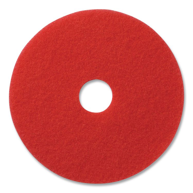 Buffing Pads, 20" Diameter, Red, 5/Carton