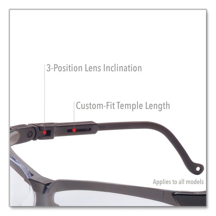 Genesis Safety Eyewear, Black Full Frame, Clear Dual Lens