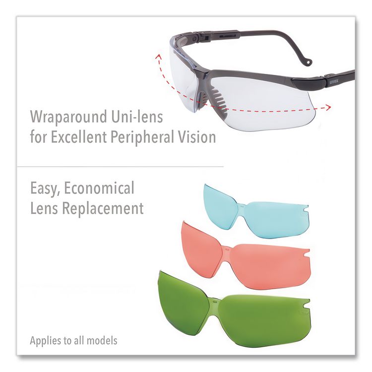 Genesis Safety Eyewear, Black Full Frame, Clear Dual Lens