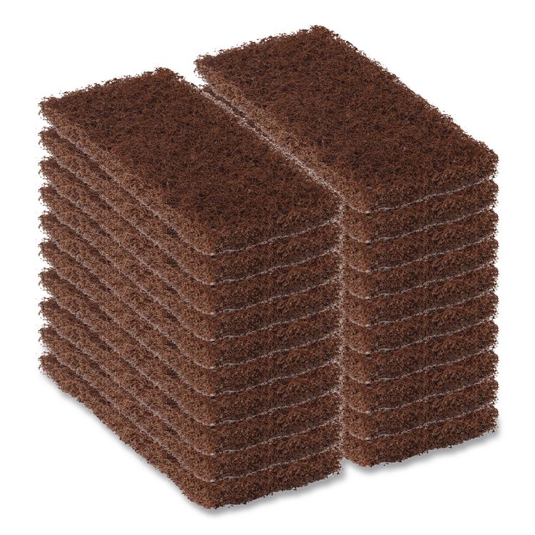 Octopus Heavy Duty Cleaning Pad, 5" x 9", Brown, 20/Carton