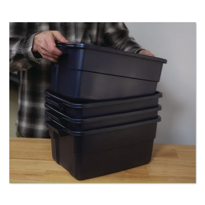 Roughneck Storage Box, 3 gal, 10.63" x 15.69" x 7", Dark Indigo Metallic