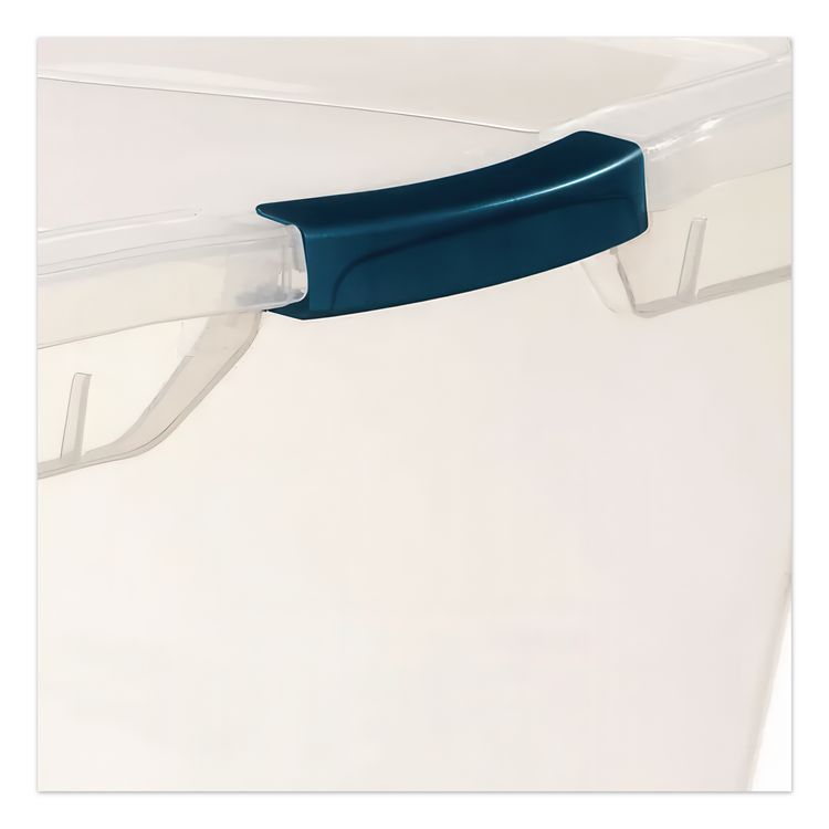 Clever Store Basic Latch-Lid Container, 10.25 gal, 17.75" x 29" x 6.13", Clear