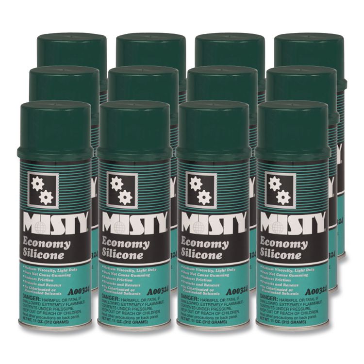Economy Silicone Spray Lubricant, 11 oz Aerosol Can, 12/Carton