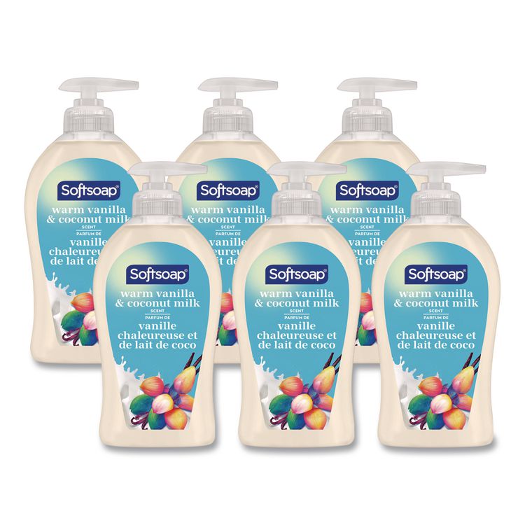 Liquid Hand Soap Pumps, Vanilla and Coconut, 11.25 oz, 6/Carton