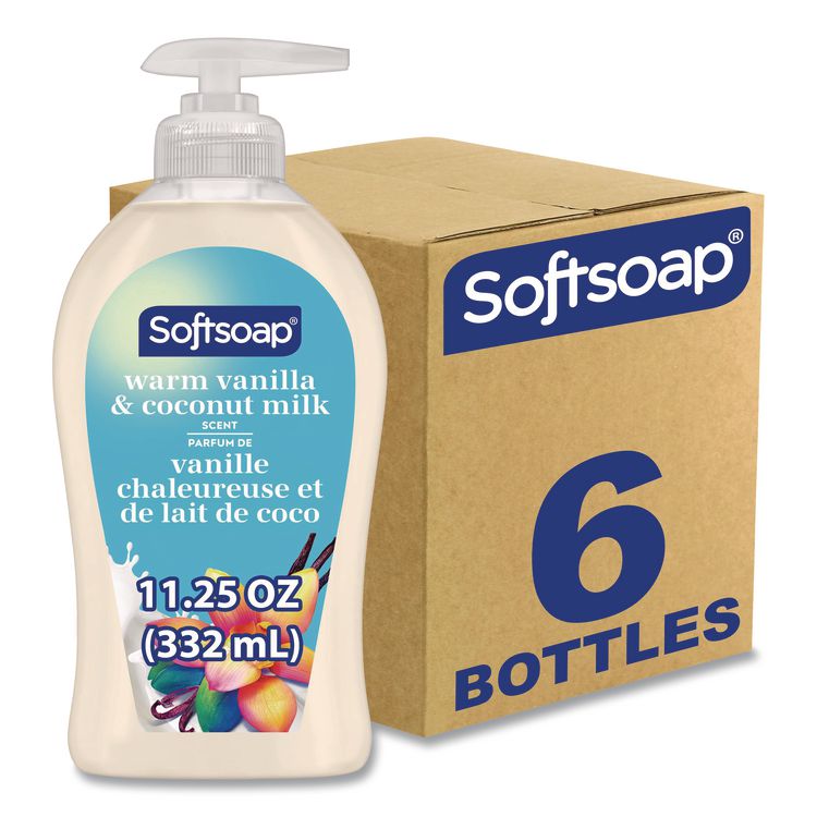 Liquid Hand Soap Pumps, Vanilla and Coconut, 11.25 oz, 6/Carton