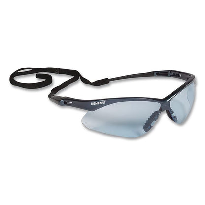 Nemesis Safety Glasses, Blue Half Frame, Light Blue Dual Lens, 12/Box
