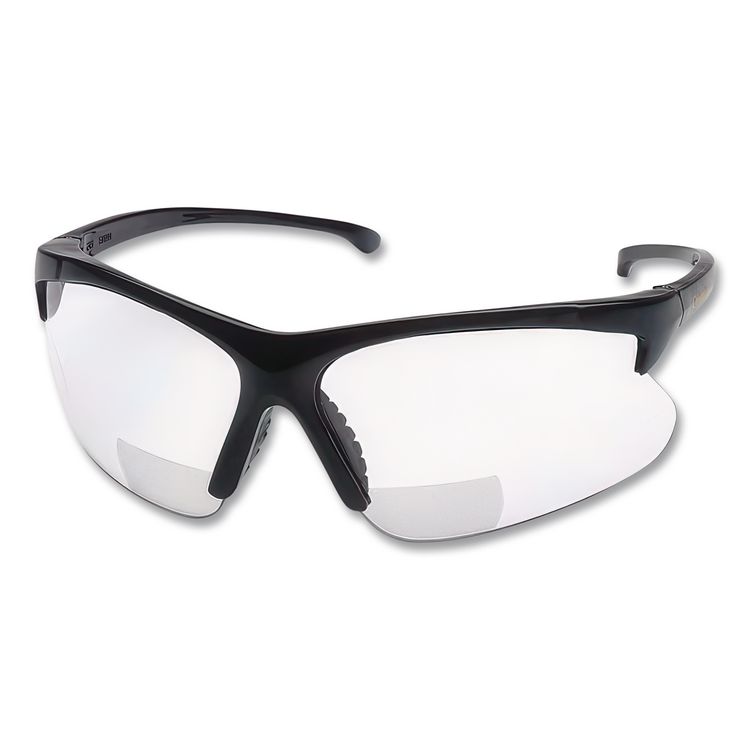 V60 30-06 Dual Readers Safety Glasses, 2.0+ Diopter, Black Half Frame, Clear Dual Lens
