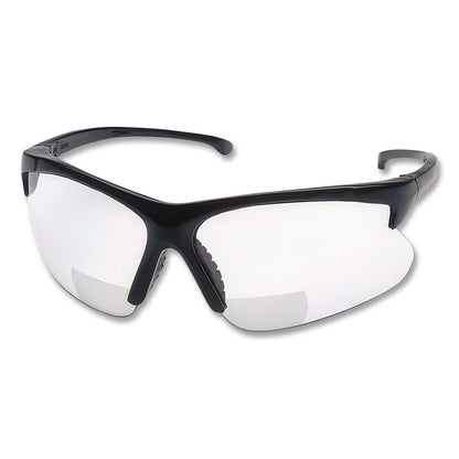V60 30-06 Dual Readers Safety Glasses, 2.0+ Diopter, Black Half Frame, Clear Dual Lens