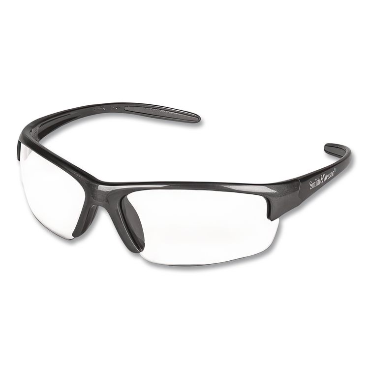 Equalizer Safety Glasses, Gunmetal Half Frame, Clear Dual Lens