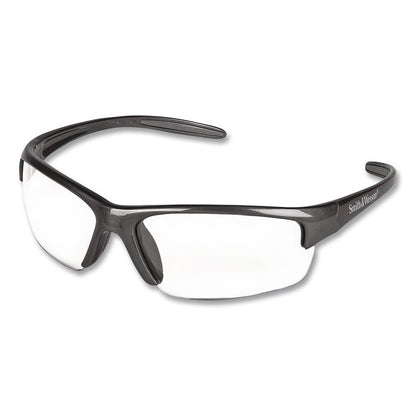 Equalizer Safety Glasses, Gunmetal Half Frame, Clear Dual Lens