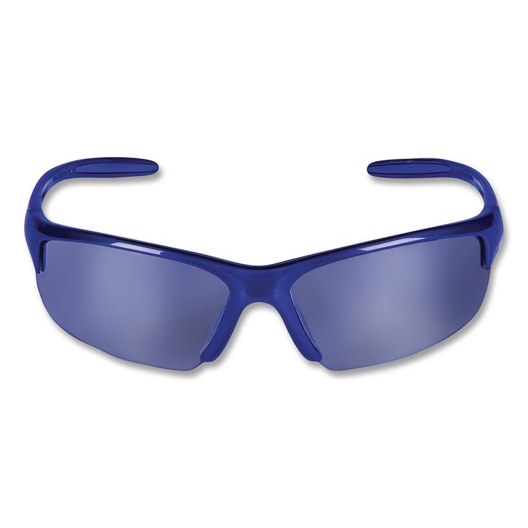 Equalizer Safety Eyewear, Blue Half Frame, Mirrored Blue Dual Lens