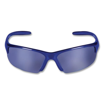 Equalizer Safety Eyewear, Blue Half Frame, Mirrored Blue Dual Lens