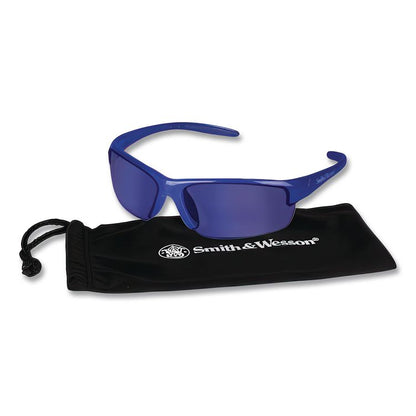 Equalizer Safety Eyewear, Blue Half Frame, Mirrored Blue Dual Lens