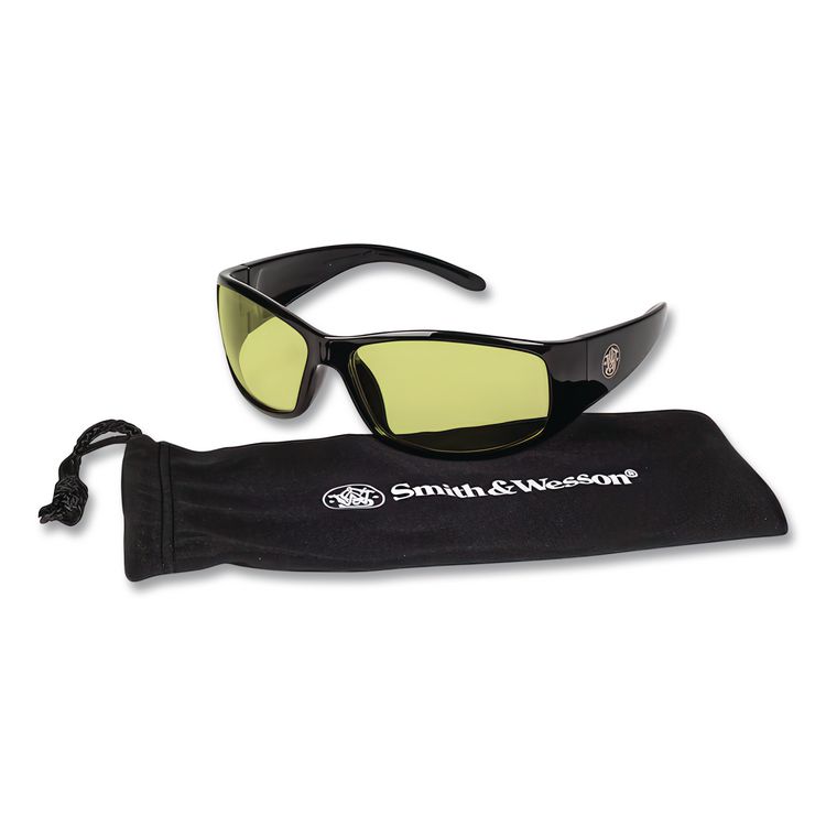 Elite Safety Glasses 3016314, Black Full Frame, Amber Dual Lens