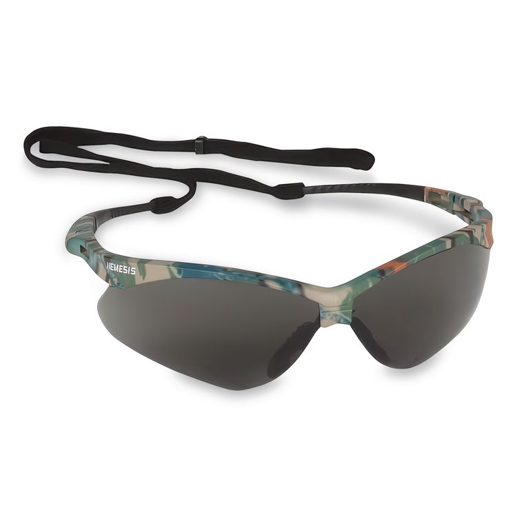 Nemesis Safety Glasses, Camo Half Frame, Smoke Dual Lens