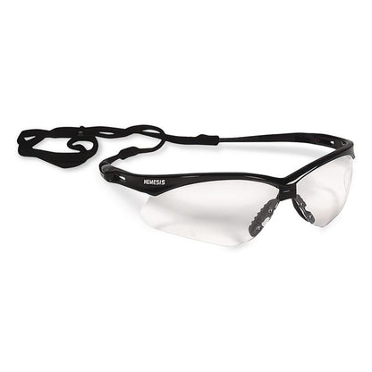 Nemesis Safety Glasses, Black Half Frame, Clear Dual Anti-Fog Lens