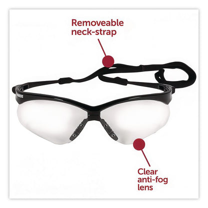 Nemesis Safety Glasses, Black Half Frame, Clear Dual Anti-Fog Lens