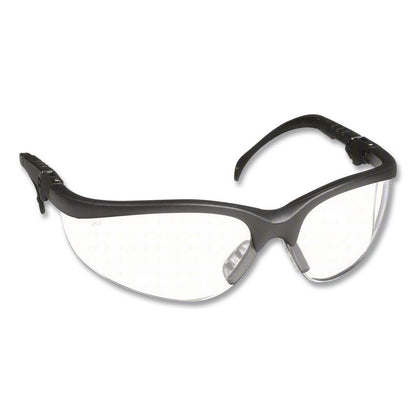 Klondike Plus Safety Glasses, Black Half Frame, Clear Dual Lens