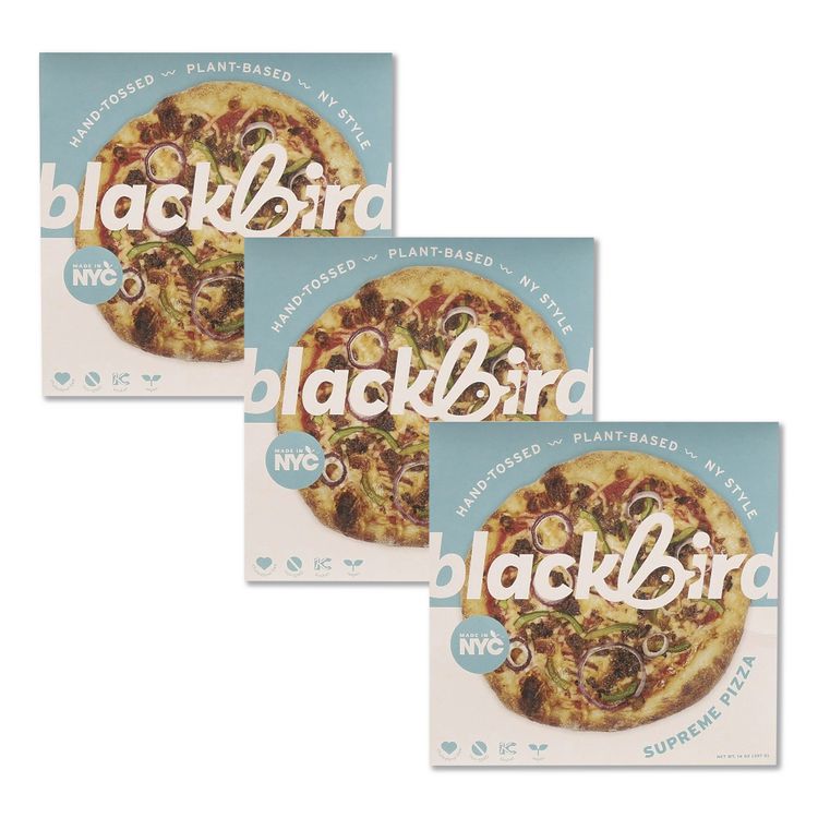 Plant-Based Supreme Pizza, 14 oz, 3/Carton