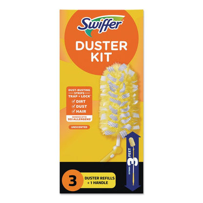 Heavy Duty Dusters with Extendable Handle, 14" to 3 ft Handle, 1 Handle and 3 Dusters/Kit