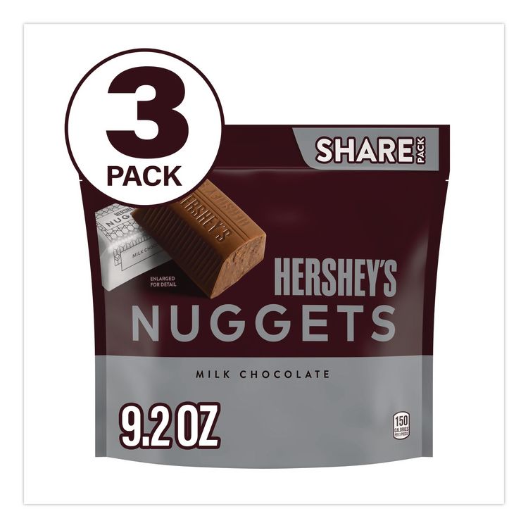 Nuggets Share Pack, Milk Chocolate, 9.2 oz Bag, 3/Pack