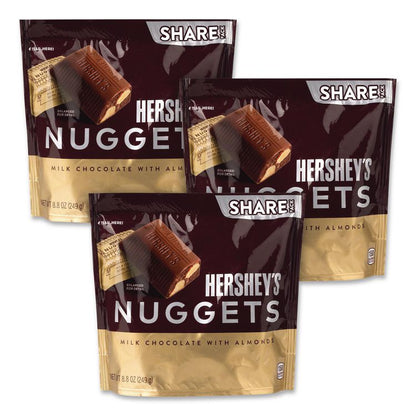 Nuggets Share Pack, Milk Chocolate with Almonds, 8.8 oz Bag, 3/Pack