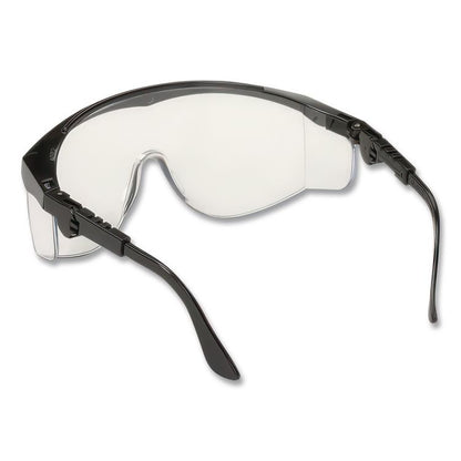 Tomahawk Safety Glasses, Black Half Frame OTG, Clear Single Lens, 12/Box