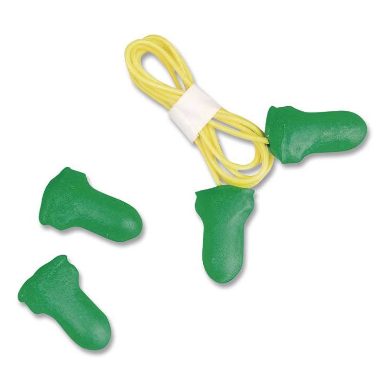 MAXIMUM Lite Single-Use Earplugs, Leight Source 500 Refill, 30 dB NRR, One Size Fits Most, Green Bell/T-Shaped Plugs, 500/Box