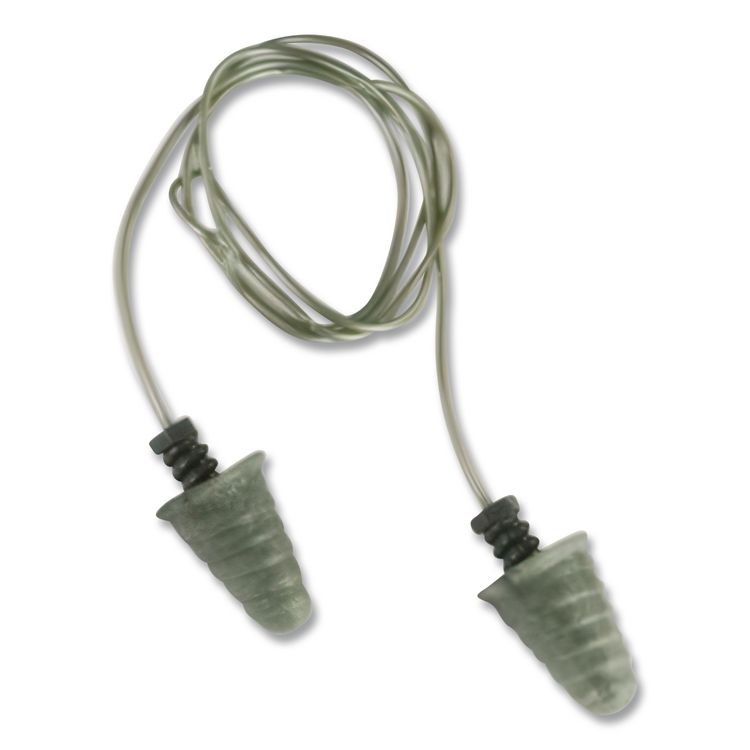 E-A-RSkull Screws Earplugs, Corded, Reusable, 32 dB NRR, One Size Fits Most, Silver Gray Threaded Bell Plugs, 120/Box
