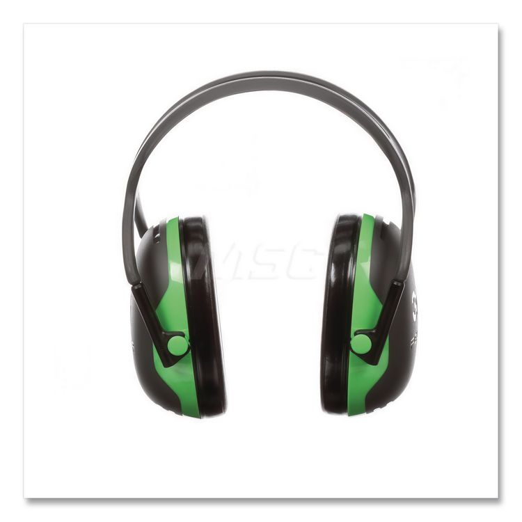 PELTOR X1A Over the Head Earmuffs, Dielectric, 22 dB NRR, Black/Green