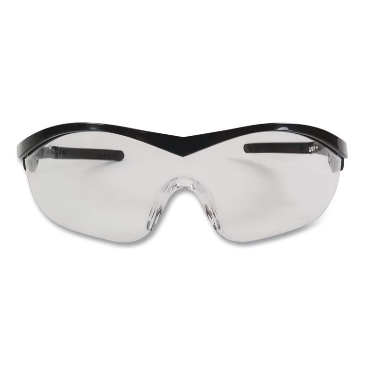 Storm Safety Glasses, Black Half Frame, Clear Single Lens, 12/Box