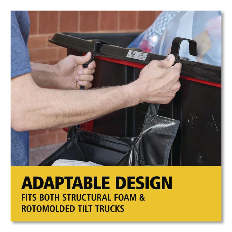 Tilt Truck Bag Organizer for Structural Foam and Rotomolded Tilt Trucks, 5.37 x 12, Black, 6/Carton