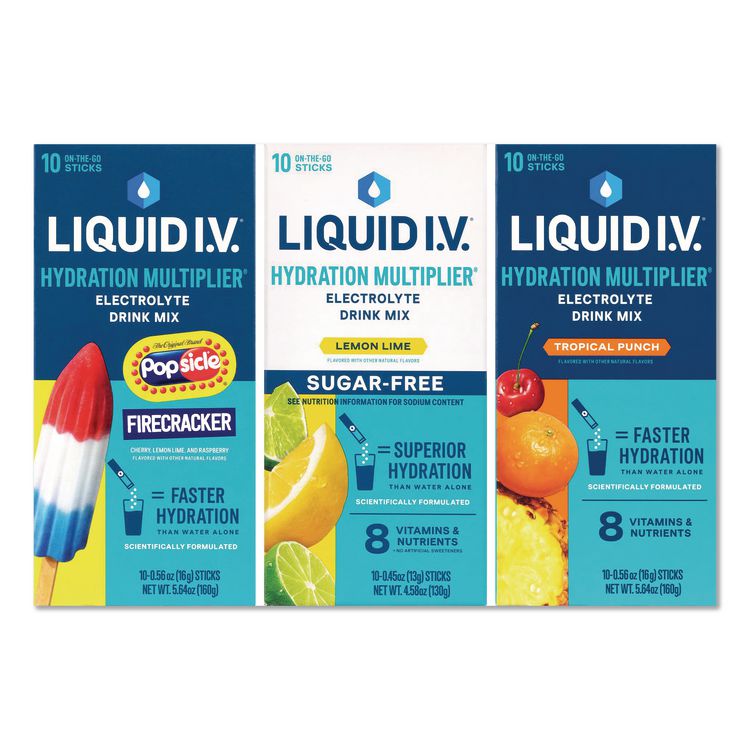 Hydration Multiplier Electrolyte Drink Mix Variety Pack, Assorted Flavors, Yields 16 oz per Stick, 30 Sticks/Carton